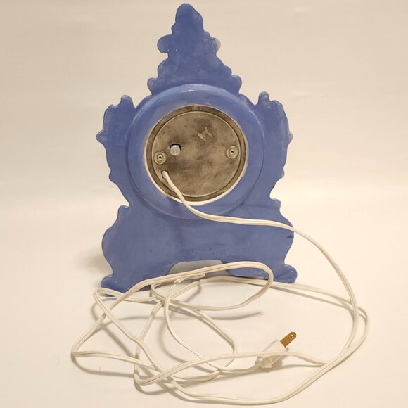 Vintage Blue Lanshire Mantle Clock Holland Mold Ornate Antique Porcelain Works - Picture 4 of 13